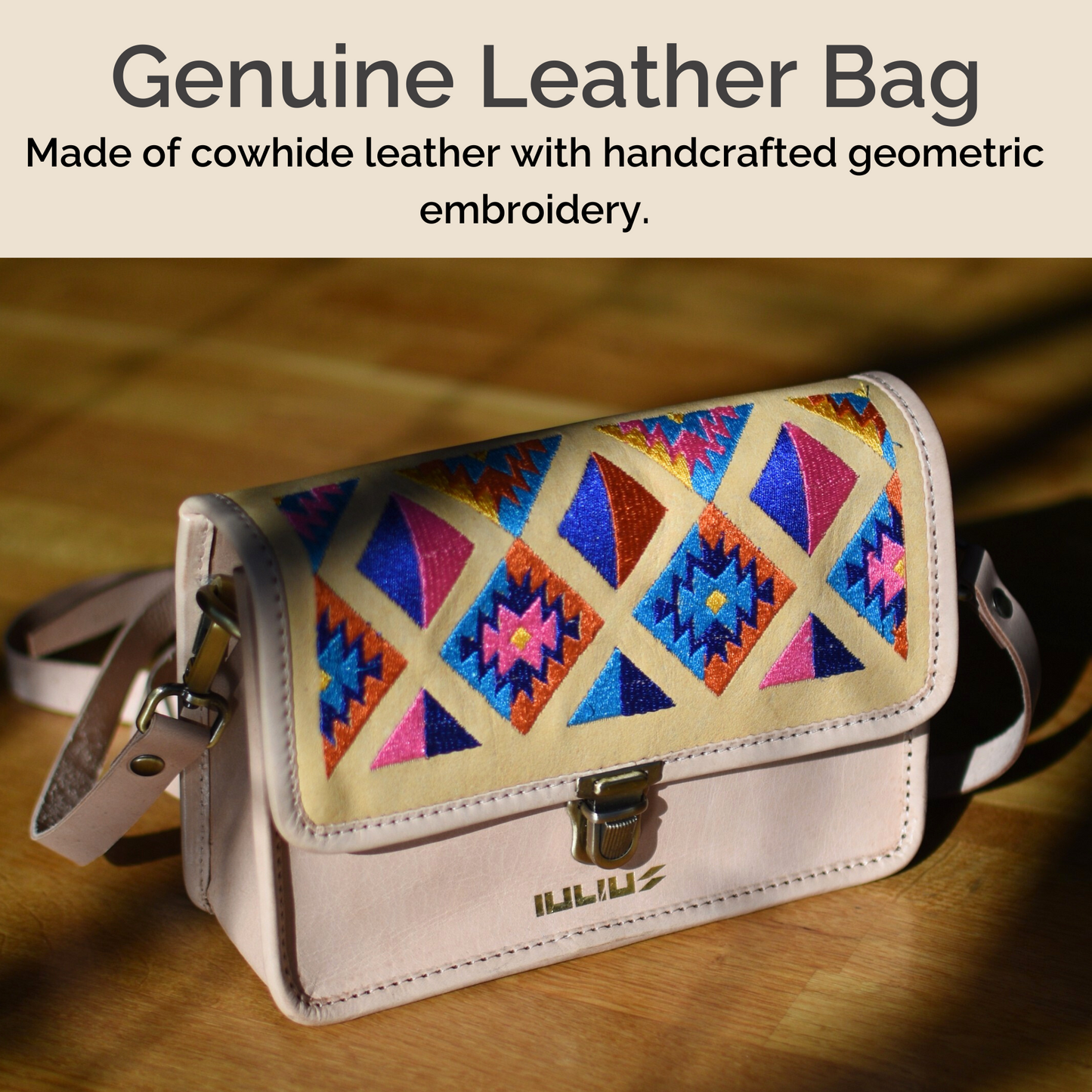 Cartera Artesanal de Cuero IULIUS – Bordado y Formato Compacto