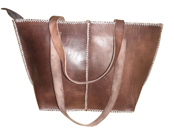 Bolso Mujer vacuno hilo Blanco L-4