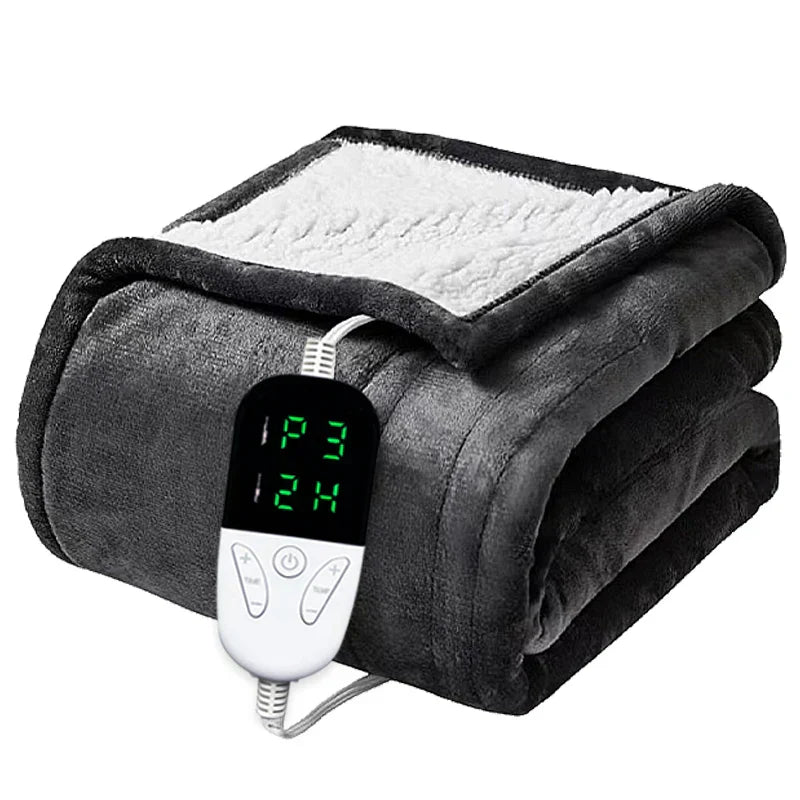 Soft Heated Electric Blanket with 6 Heating Levels & 4-Hour Auto-Off