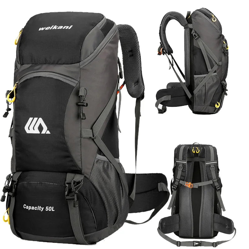 50L Waterproof Travel Backpack Rucksack Black-1