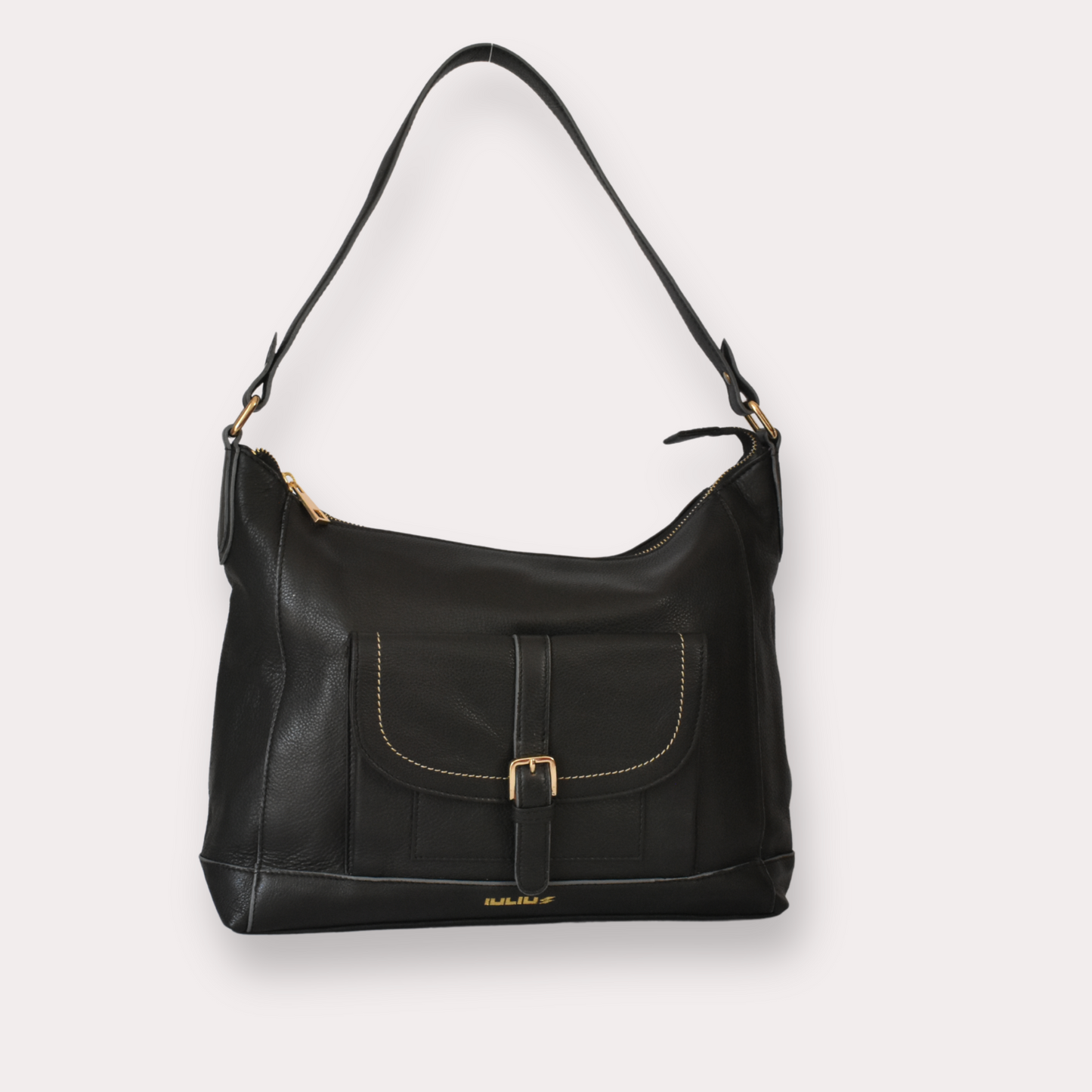 Bolso de Hombro de Cuero Negro – Elegante y Funcional – IULIUS