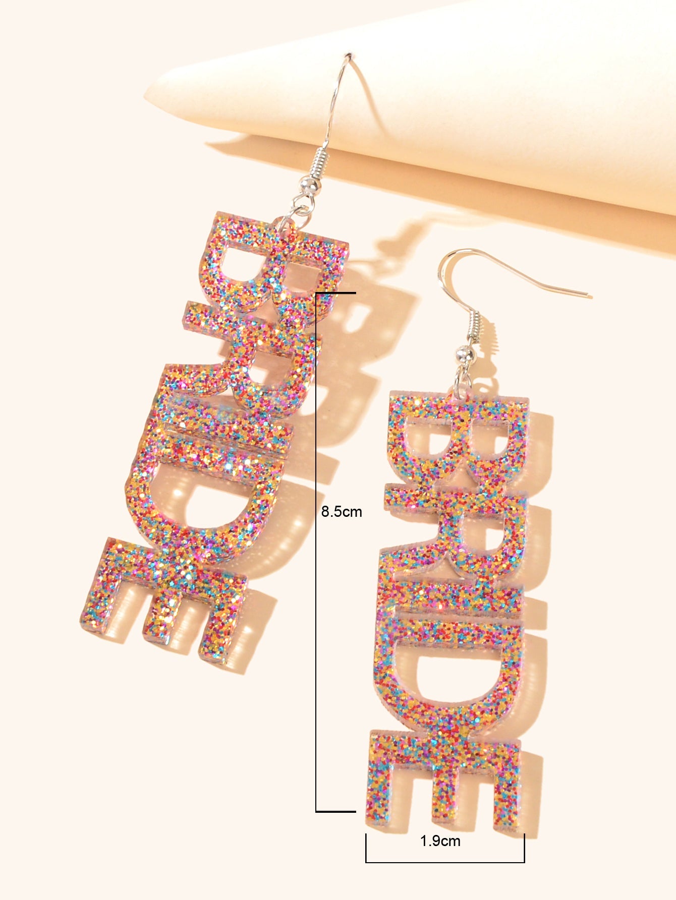 Wedding Bride Dangle Earrings Acrylic Handmade Fun Statement Jewelry Party Gift
