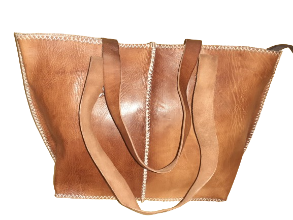 Bolso Mujer vacuno hilo Blanco L-0