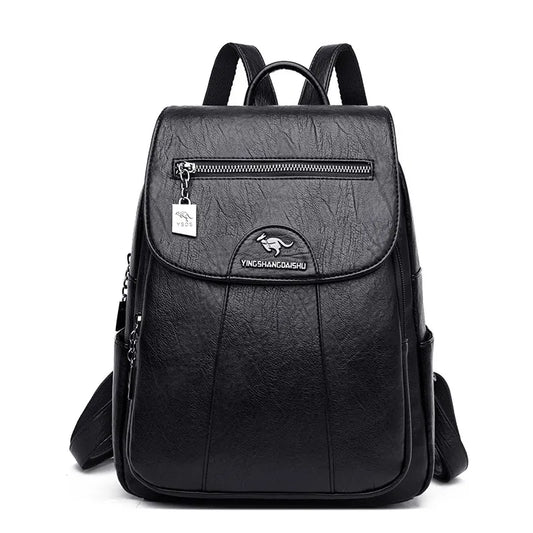 Vintage Soft Leather Women's Backpacks-0