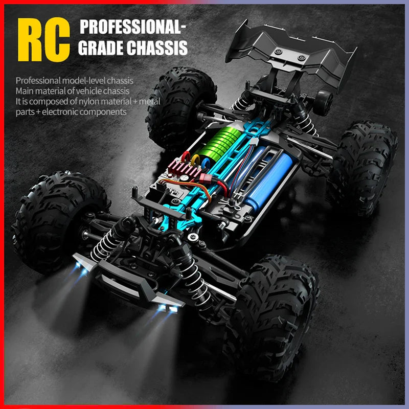 High-Speed 4x4 RC Monster Truck with LED Lights - 70KM/H Adventure
