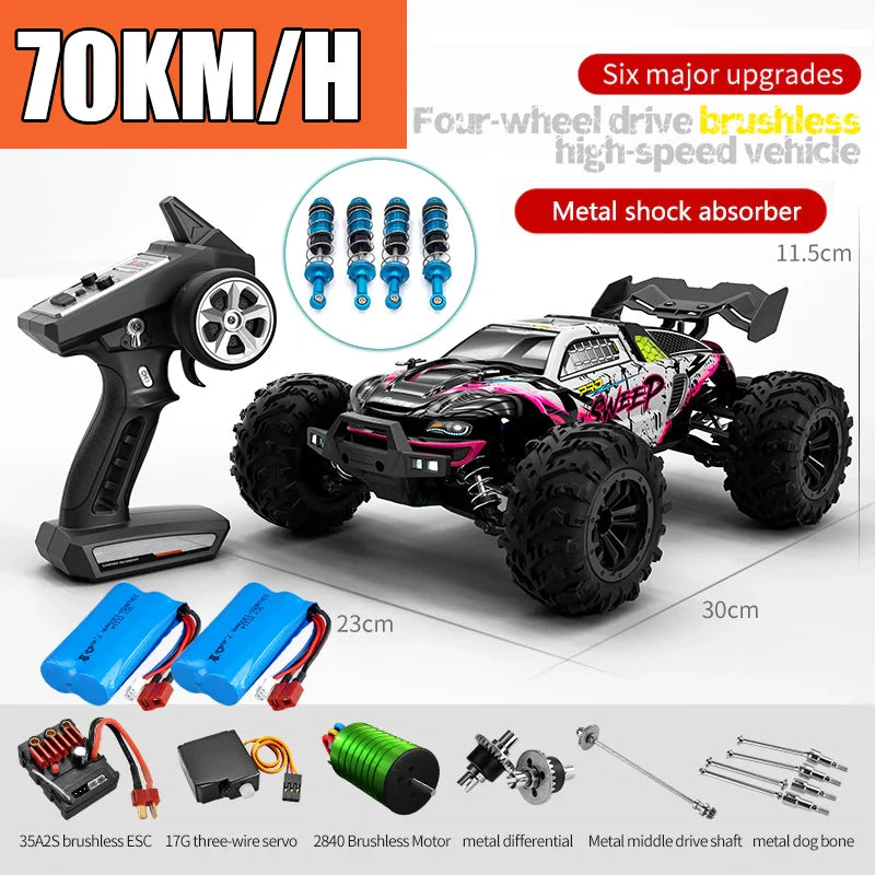 High-Speed 4x4 RC Monster Truck with LED Lights - 70KM/H Adventure
