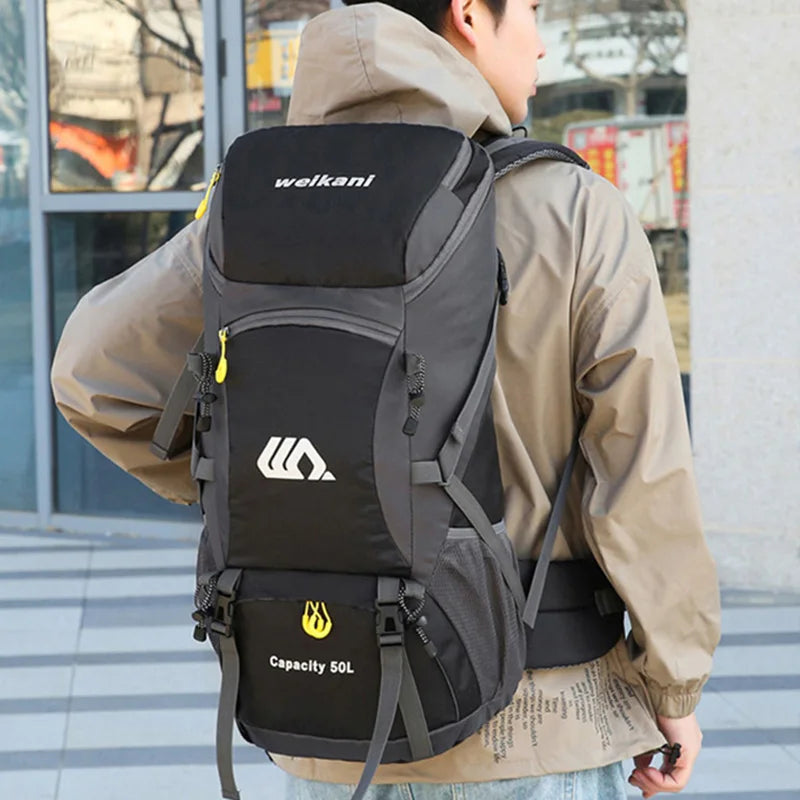 50L Waterproof Travel Backpack Rucksack Black-3