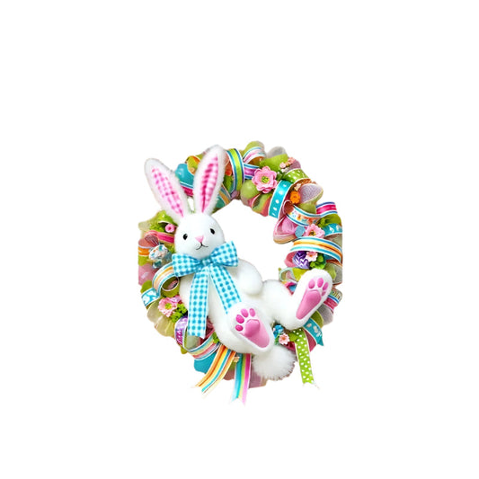 Easter Bunny Wreath Indoor/Outdoor Decorative Door Hanging-0