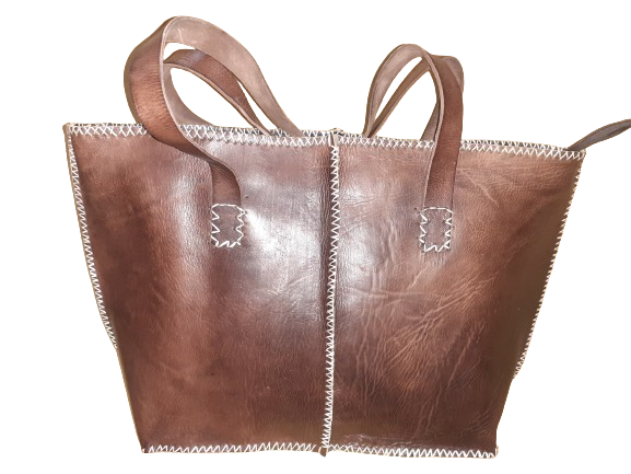 Bolso Mujer vacuno hilo Blanco L-5